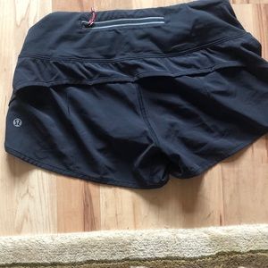 Lu lu lemon black athletic shorts size small.